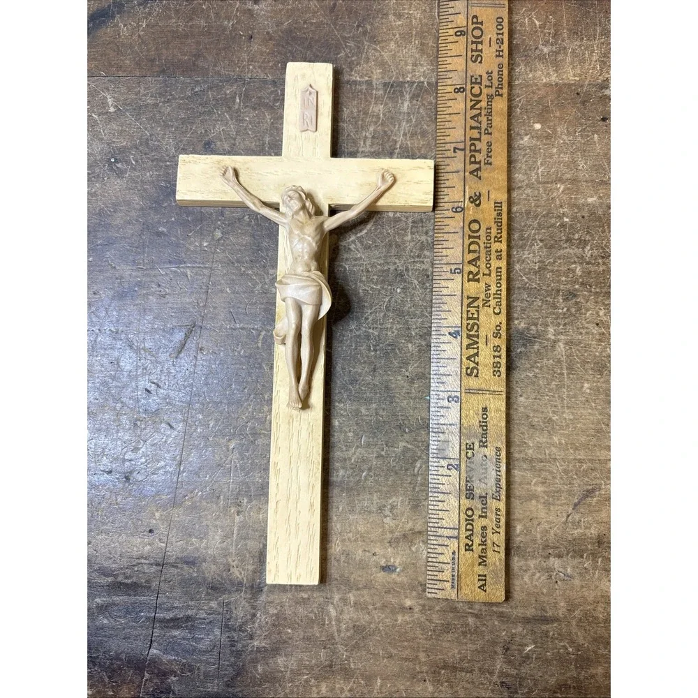 Vintage Crucifix Plaque IRNI Jesus on the Cross Wall Hanging